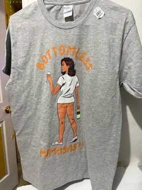 Bottomless Mimosas Graphic Tee - Gray